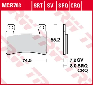 Колодки тормозные дисковые TRW MCB703CRQ