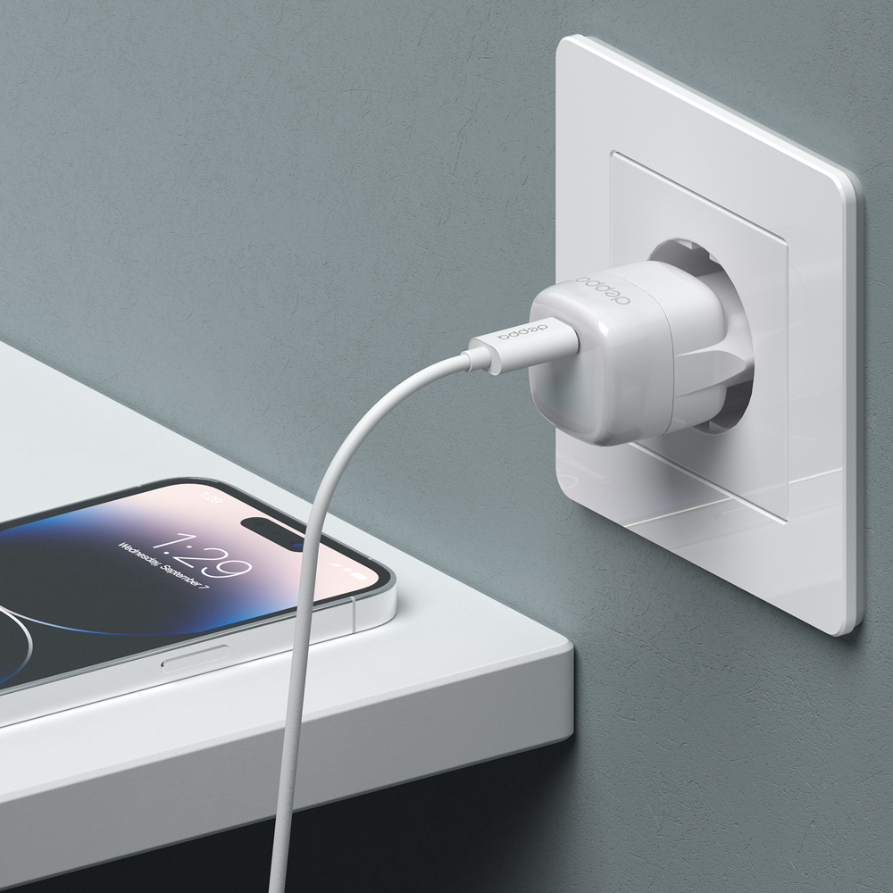 Сетевое зарядное устройство Wall Charger Mini USB-C, 20Вт, PD, GaN, белый