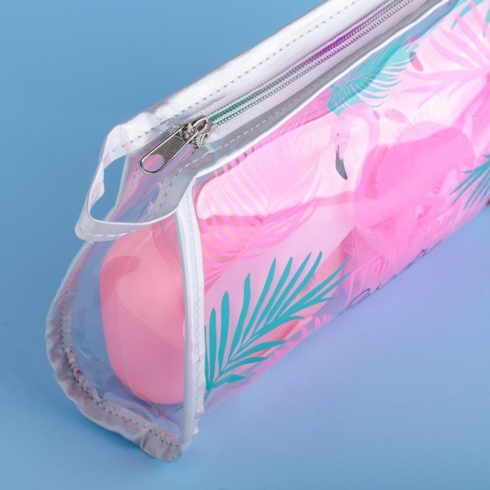 4274616 Набор в косметичке "Tropical Paradise", мыльница, мочалка, футляр для зубной щётки