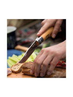 Нож Opinel №12, нержавеющая сталь, рукоять из бука, серрейторная заточка, 002441