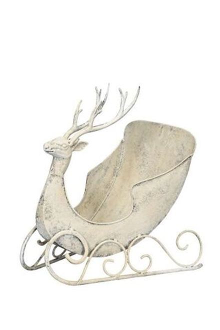 Декор "Сани с оленем" большие 34x25x35см Металл