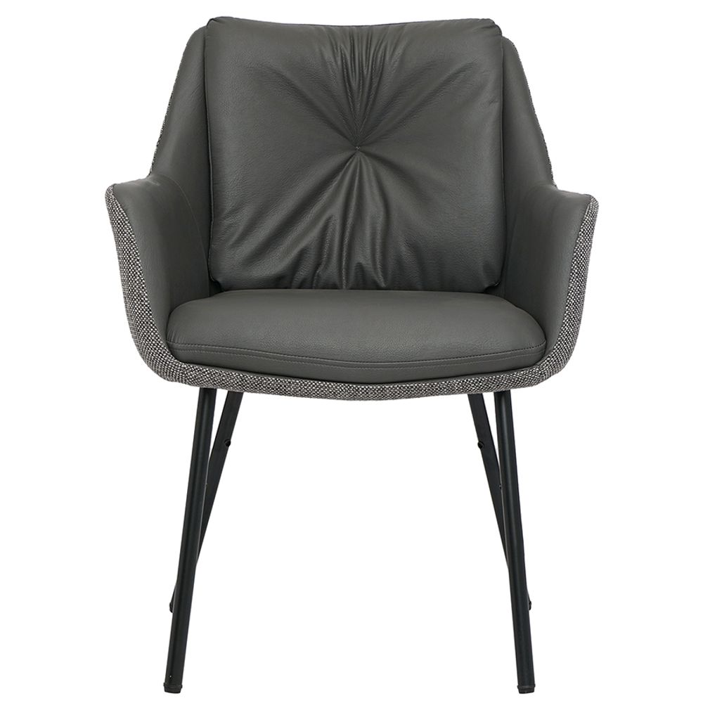 Стул Allar, экокожа, рогожка, серый