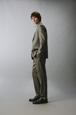 ZARA КОСТЮМНЫЕ БРЮКИ ИЗ 100% ЛЬНА, СВЕТЛО-ЗЕЛЕНЫЙ