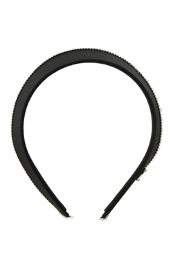 Кокошник XS из черного шелка с жемчугом