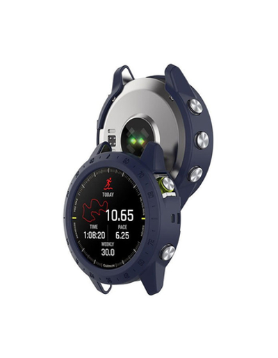 Защитный бампер чехол для часов Garmin MARQ Gen 2 Adventurer Athlete Aviator Captain Golfer материал TPU (Темно-синий)