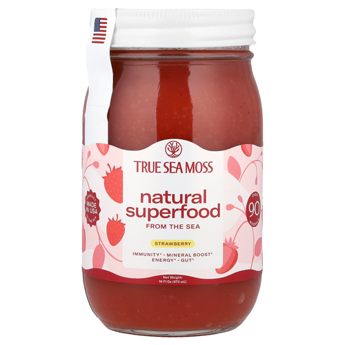 True Sea Moss, натуральный морской суперфуд, клубника, 473 мл (16 жидк. унций)