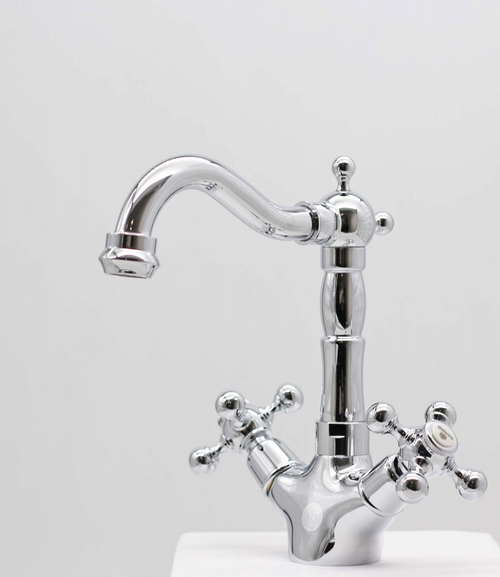 09112 Смеситель двухвент. для умыв. (ХРОМ)  GANZER  (10/1шт)