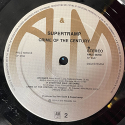 Винтажная виниловая пластинка LP Supertramp Crime Of The Century (Holland 1977)