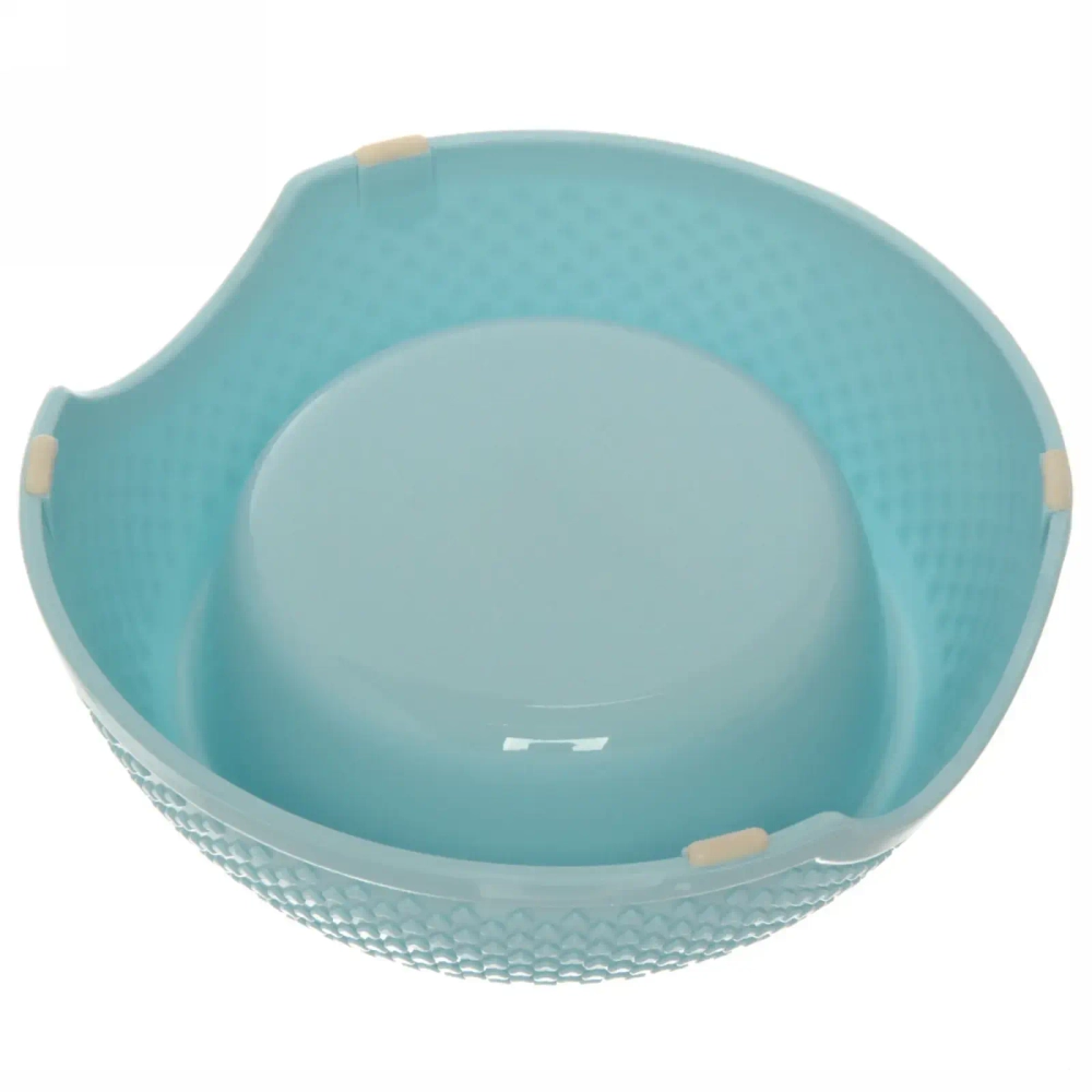 Миска металлическая «Колор-Сердце» 250мл 18,8*6см на пластиковой подставке, цвет голубой