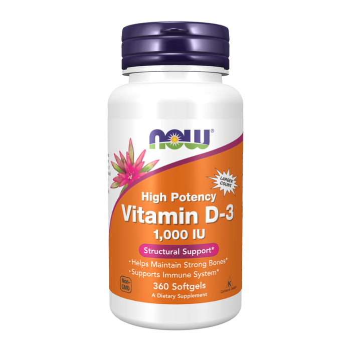 Витамин Д-3 1000 МЕ, Vitamin D-3 1000 IU, Now Foods, 360 капсул