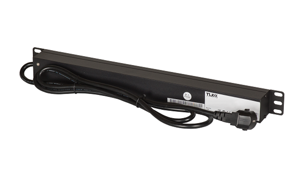 Блок розеток 19", 9 розеток TLK TLK-RSC09-M-04-BK