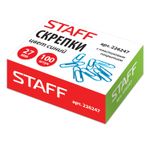 Скрепки STAFF, 27 мм, синие, 100 шт., в картонной коробке, 226247
