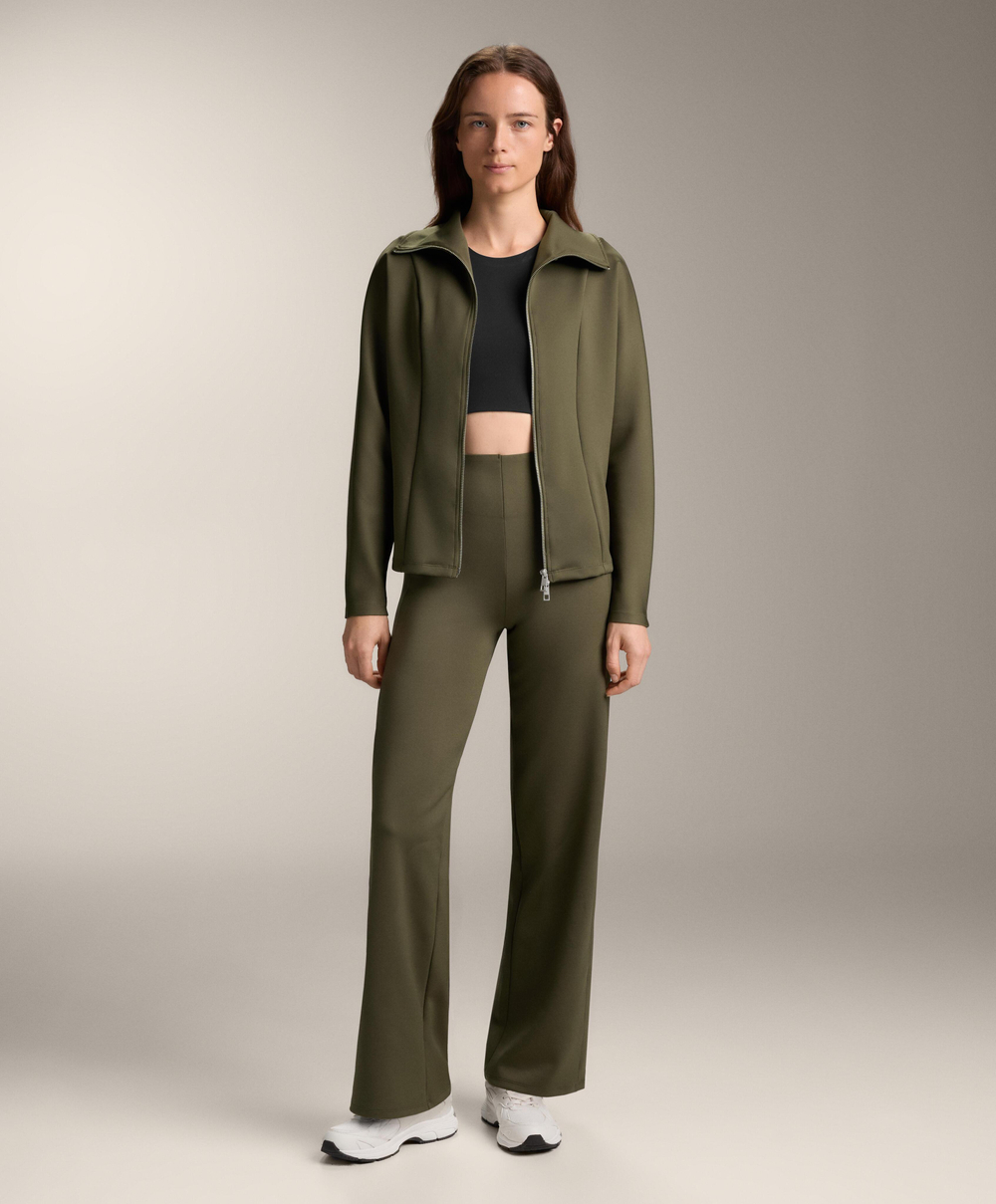 OYSHO Брюки прямого кроя с эффектом неопрена, хаки