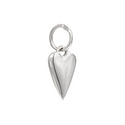 Сердце литое - подвеска на серьги из серебра 925 пробы