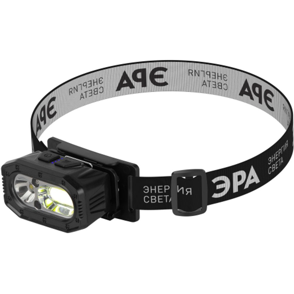 Фонарь налобный светодиодный ЭРА GA-814 аккумуляторный 5 Вт COB + 5 Вт LED 5 режимов сенсорное управление | Налобные фонари