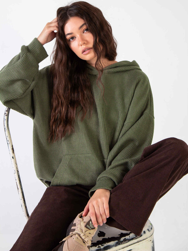 Худи Basis из вязанного трикотажа Хаки