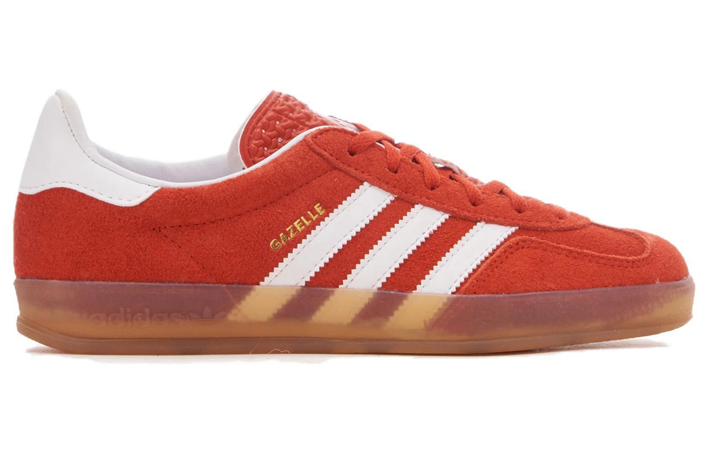 Adidas originals Gazelle Indoor leather non-slip wear-resistant low-top sneakers women's orange