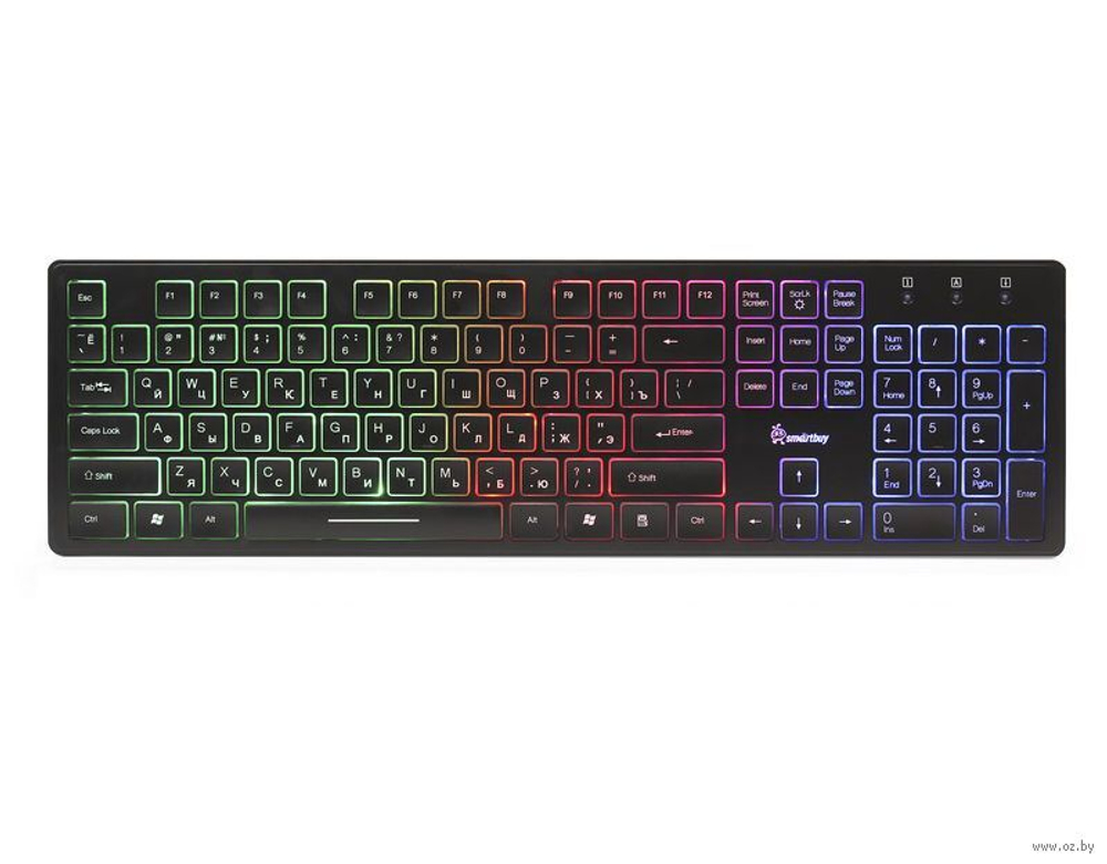 Клавиатура проводная SmartBuy ONE 305 USB мультимедийная с подсветкой (черный) (SBK-305U-K)