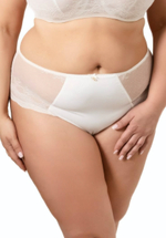 Женские трусики из гипюра с цветочным рисунком (Размер: XXXL) (Цвет: кремовый)