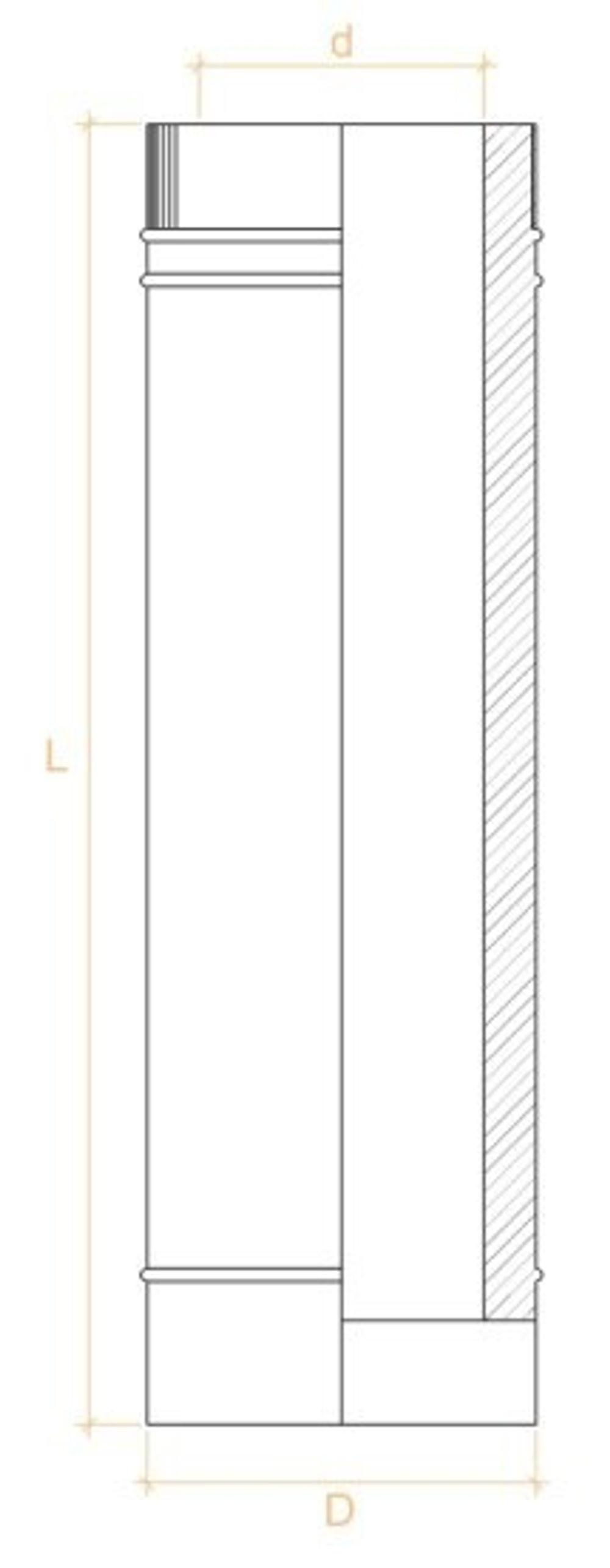 Труба дымовая L=330мм Нерж AISI430 0.5мм