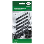 Уголь прессованный средней мягкости, квадратный, 6шт. "Студия" (Гамма)