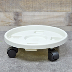 Подставка для цветов на колесах 32см белая