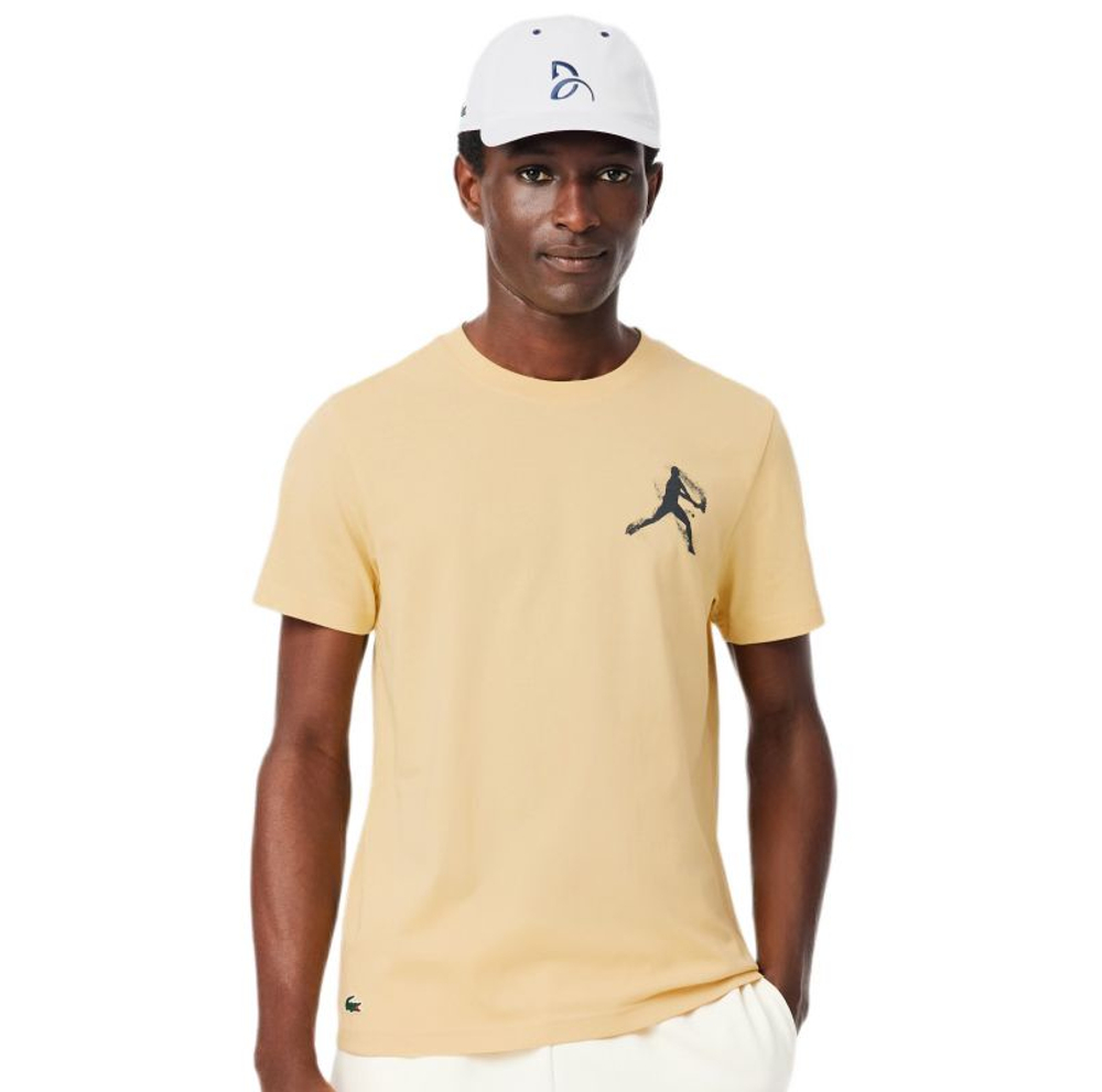 Мужская теннисная футболка Lacoste Tennis x Novak Djokovic Pack - soya/white
