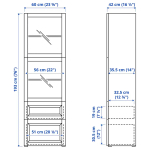 Книжный шкаф - BESTÅ/ BESTА IKEA/ БЕСТА/БЕСТО ИКЕА, 193х60 см, темно-серый
