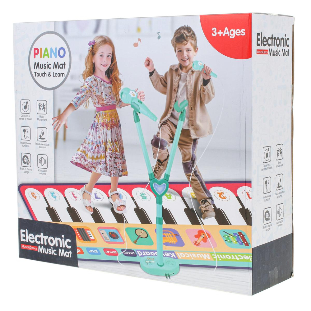 Коврик музыкальный "Пианино" с микрофоном, коробка MTK028-12