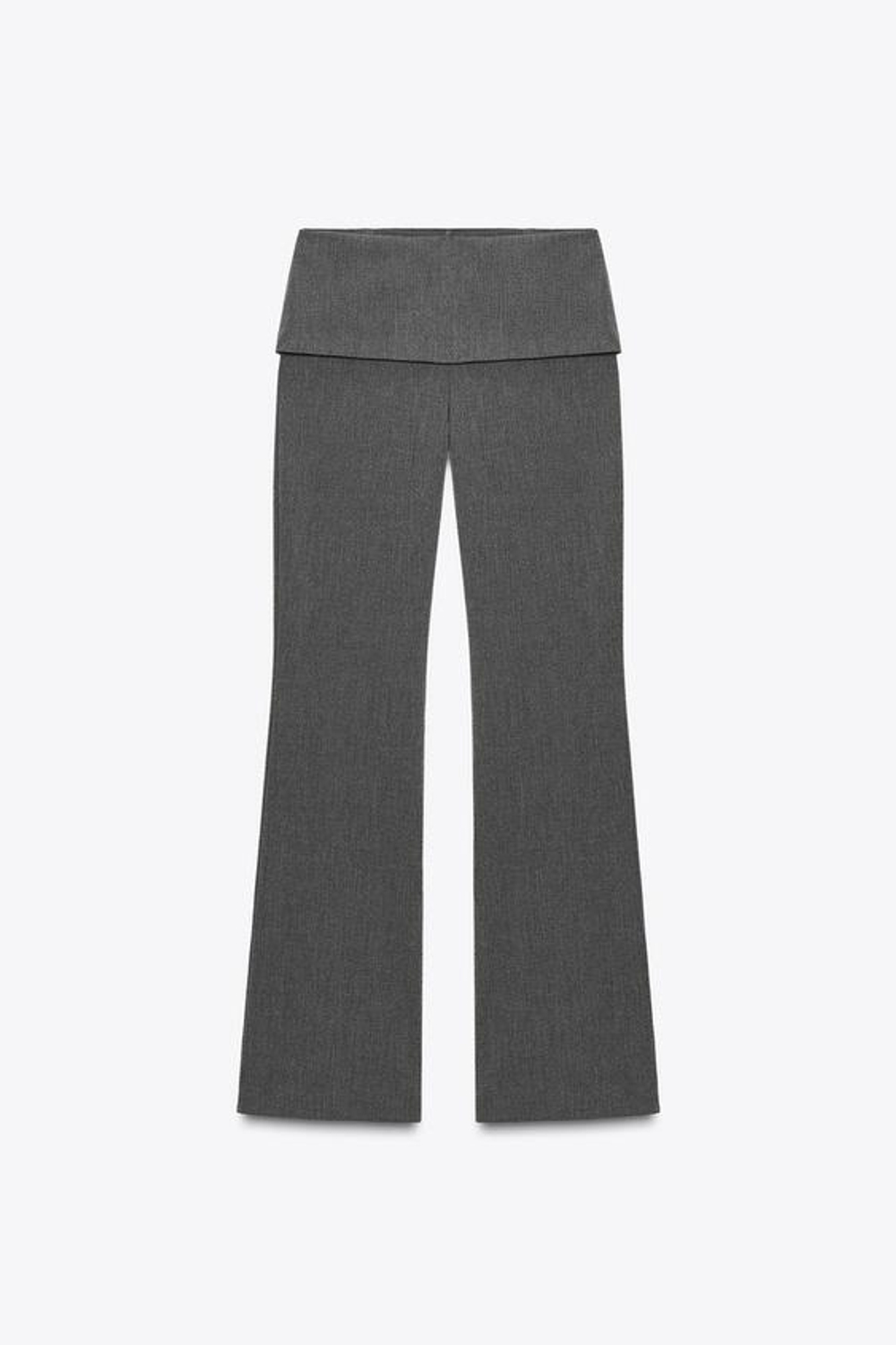 ZARA БРЮКИ С НАКЛАДНОЙ ТАЛИЕЙ, ТЕМНО-СЕРЫЙ