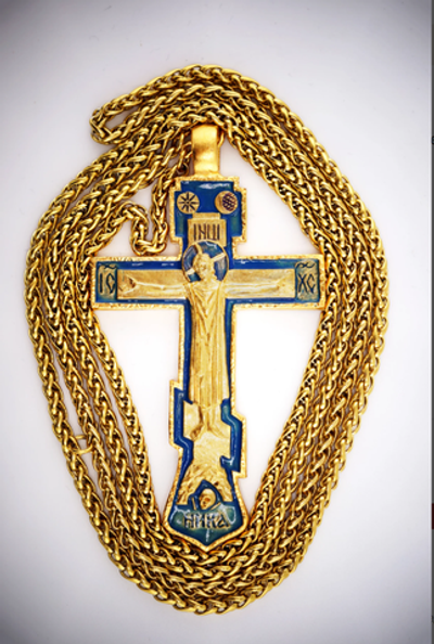 Крест священнослужителя “Проповедуй слово Господне” (золочение с эмалью)