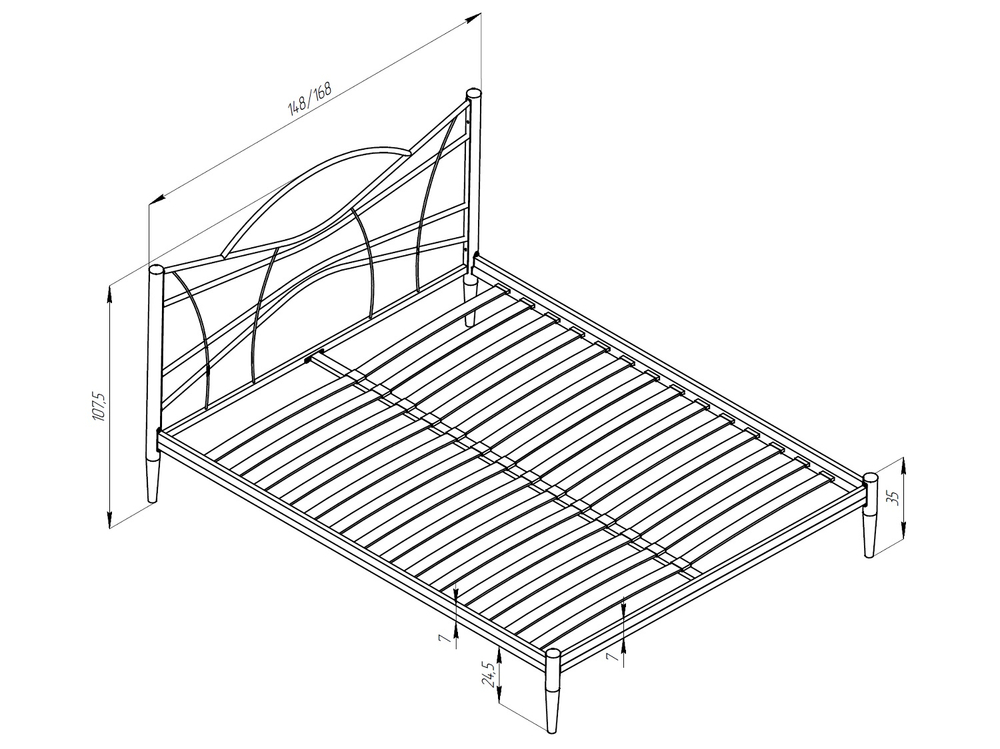 Кровать Форвард КМД 27 НОРИ 160 черный