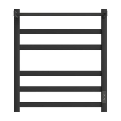 Полотенцесушитель электрический Point Меркурий PN83856PB П5 500x600 с полкой, диммер справа, черный