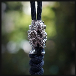 Бусина "Сталкер" для темляков или браслетов , мельхиор