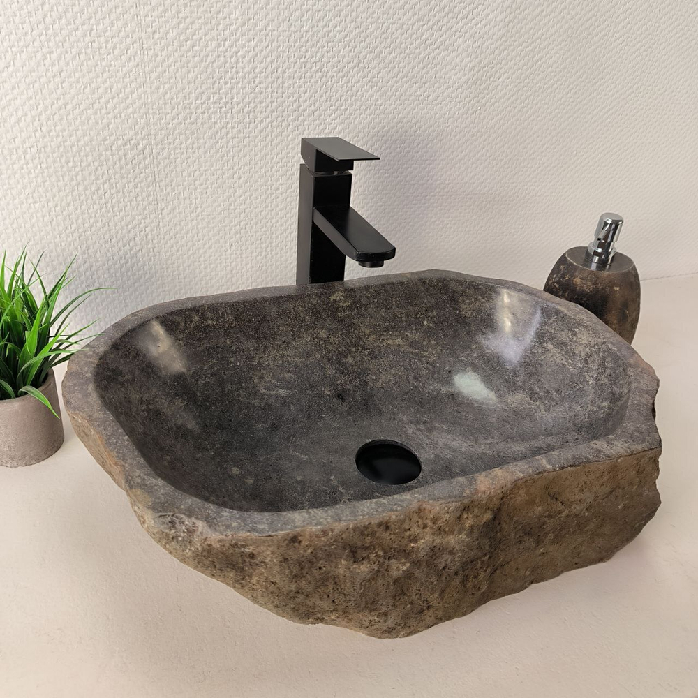 Раковина из речного камня RS-66075 53х34х15 из натурального камня