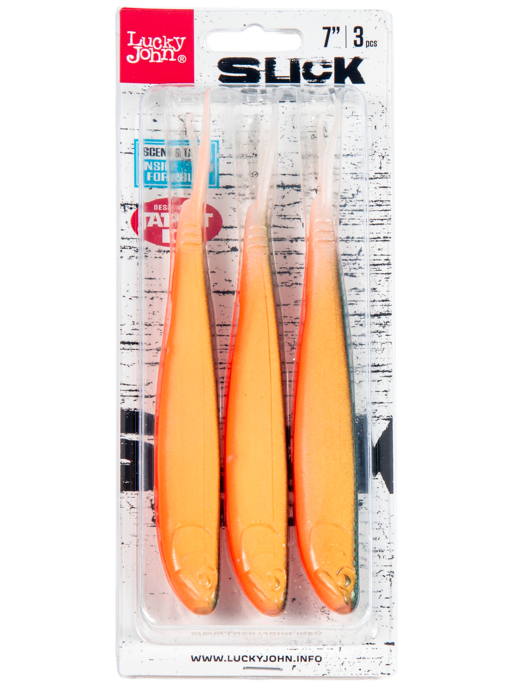 Виброхвост LJ 3D Slick Shad-V 7" (17.8 см), цвет Z22, 3 шт.