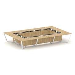 Steel Meet Стол переговорный прямоугольный KM-PR.B.SP-20K Тиквуд Светлый/Графит Глянец/Металл Белый