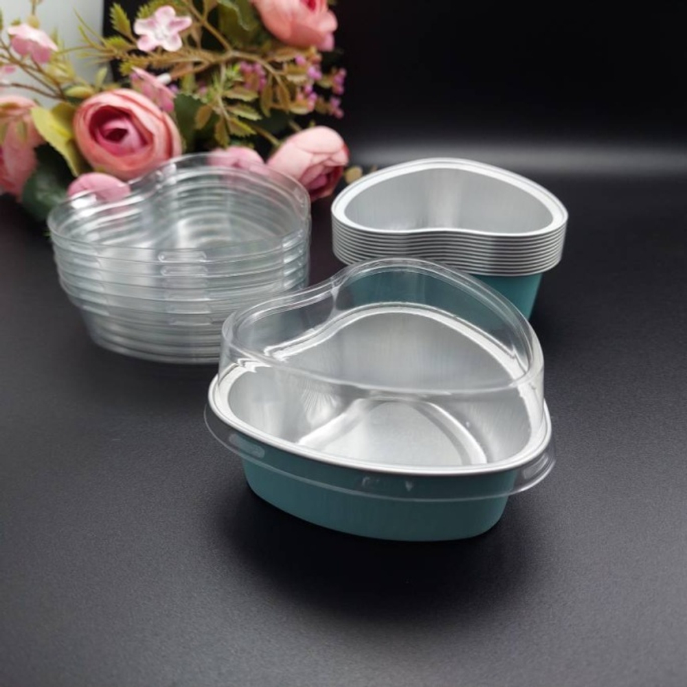 Форма для выпечки 7*6,5*2,5см сердце с крышкой №34 алюм 12шт