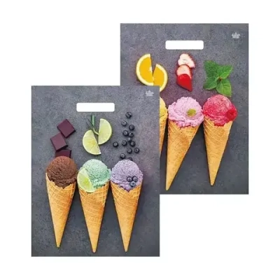 Пакет ПЭ с вырубной ручкой 31+6Тико глянец (Мороженое (двусторо (комплект 50 шт)