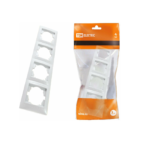 ЛАМА Рамка 4-х постовая горизонтальная белый