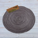 Салфетка на стол 38см плетеная «Круги» черный