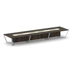 Steel Meet Стол переговорный прямоугольный KM-PR.B.SP-18 Дуб Мали/Ваниль Глянец/Металл Серый 6000*16