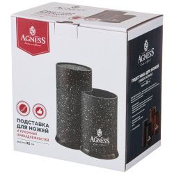 ПОДСТАВКА ДЛЯ НОЖЕЙ AGNESS "BLACK MARBLE" УНИВЕРСАЛЬНАЯ,20*12*22СМ