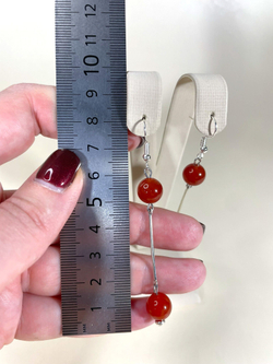 Серьги сердолик с палочкой