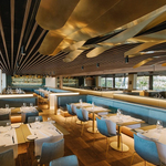 Стул с обивкой Scab Design Zebra Pop 4 legs, сатинированная латунь, морская волна