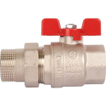 Кран шаровой STOUT полнопроходной 1 1/4" с американкой под O-ring кольцо (бабочка)