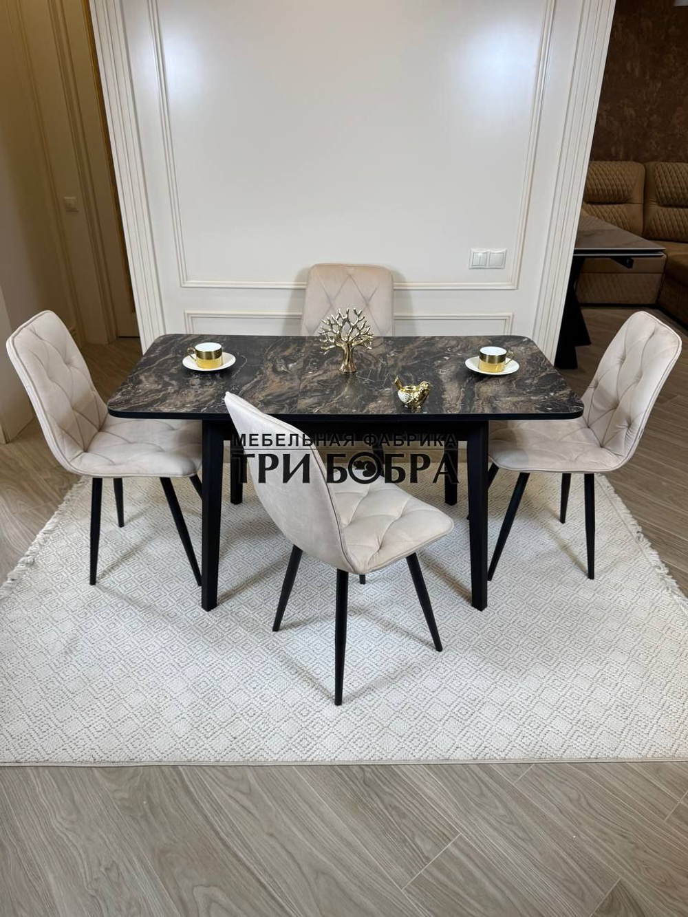 Кухонный раздвижной стол "Модерн" и 4 стула Ральф