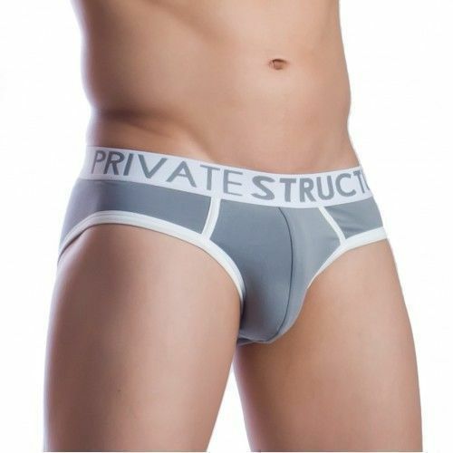 Мужские трусы брифы серые Private Structure NOS Spectrum Grey Brief PST0061