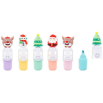 Маркер текстовыделитель Basir, серия "Новогодние", пастельные цвета, 6 шт, с фигуркой на корпусе