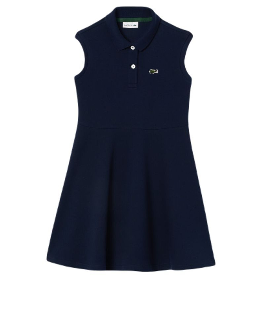 Платье для девочки теннисное Lacoste Girls’ Fit and Flare Stretch Piqué Polo - небесный